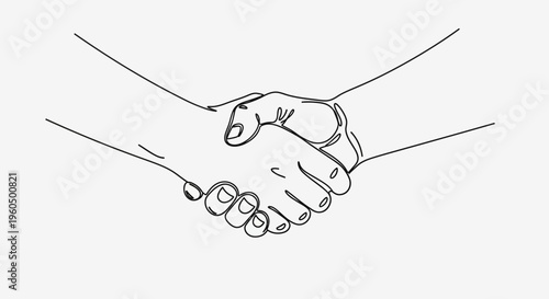 Handshake illustration, agreement, partnership, trust, collaboration, business deal, success, unity