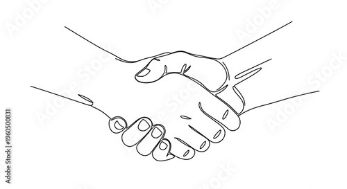Handshake illustration, business agreement, partnership, trust, collaboration, teamwork, success