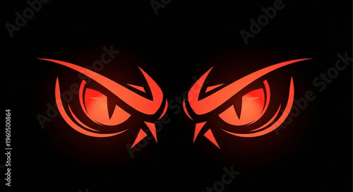 Glowing Red Angry Eyes.