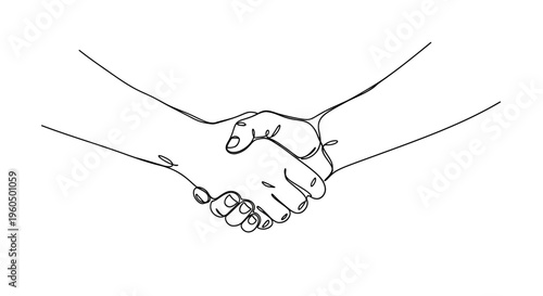 Handshake illustration - agreement, partnership, and trust concept