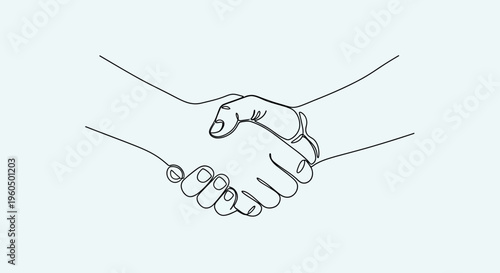 Handshake illustration, agreement, partnership, business deal, cooperation, trust, handshake