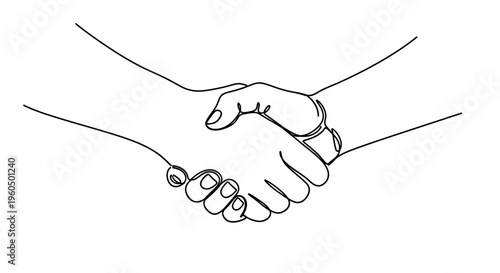 Handshake illustration, agreement, partnership, business deal, trust, cooperation, connection