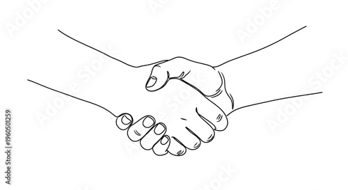 Handshake illustration, agreement, partnership, business deal, trust, success, teamwork