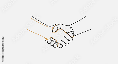Handshake illustration, business agreement, partnership, trust, connection, collaboration, deal