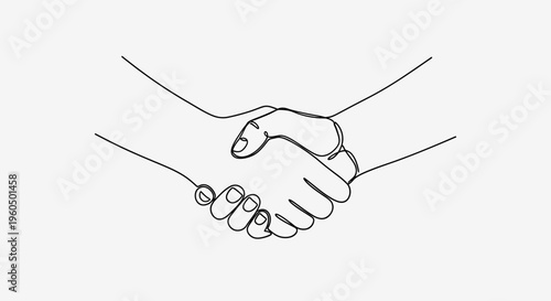 Handshake illustration, symbol of agreement, partnership, and trust