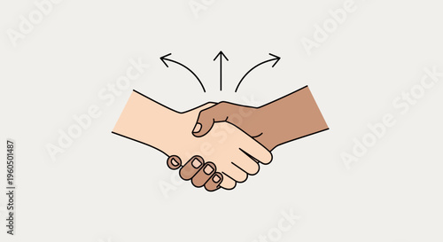 Diverse Hands Shaking in Agreement, Partnership and Cooperation Symbol