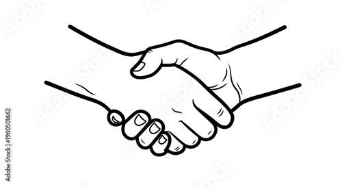 Handshake illustration: Agreement, Partnership, Trust, Business Deal, Cooperation