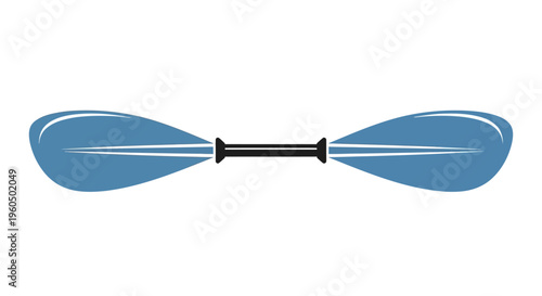 Blue Kayak Paddle Isolated on White Background, Graphic Design Element