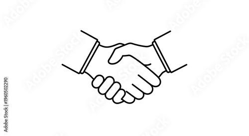 Handshake icon, agreement, partnership, business deal, teamwork, cooperation, success, trust