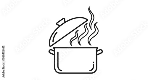 Steaming Pot Icon: Cooking, Boiling, and Hot Food Preparation