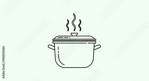 Steaming Pot Icon: Cooking, Food Preparation, Hot Meal, Kitchenware, Culinary Concept