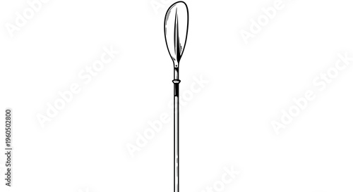 Vintage Kayak Paddle Drawing - Old School Watercraft Equipment