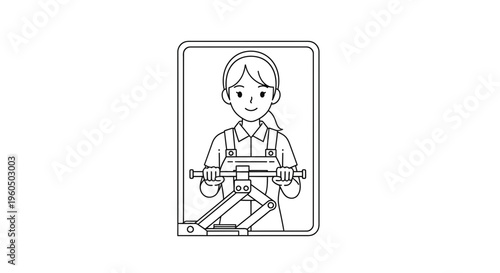Woman Mechanic Holding Car Jack, Automotive Repair, Vehicle Maintenance