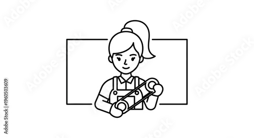 Woman holding a sewing machine bobbin, DIY, craft, hobby, tailor, seamstress, textile, handmade