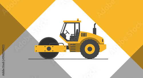 Yellow Road Roller Construction Machine Industrial Vehicle
