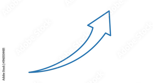 Blue arrow pointing upwards, symbolizing growth, progress, and success