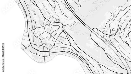 Tableau sur toile Montreux City Map