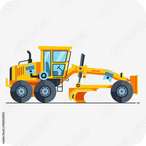 Yellow Heavy Duty Motor Grader For Road Construction Work