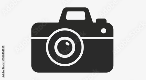 Simple camera icon, graphic symbol for photography, digital imaging, and creative media