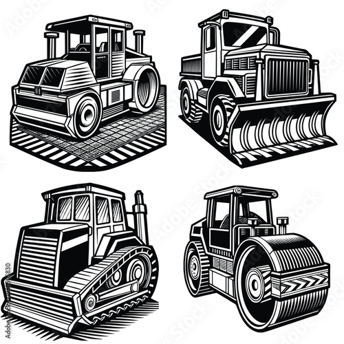 Heavy Construction Core: Front Loader and Roller Combo