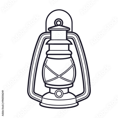 Vintage lantern with handle and glass cover