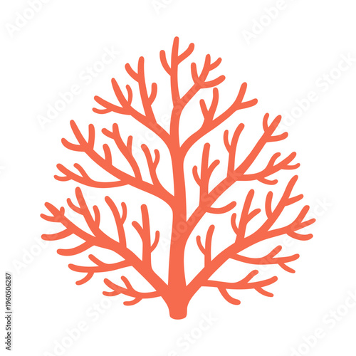 Vibrant coral reef branch illustration