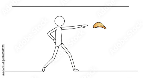 Stick Figure Throwing Chip