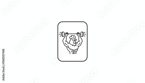 Strong Chicken Bodybuilder Lifting Weights, Funny Fitness Mascot