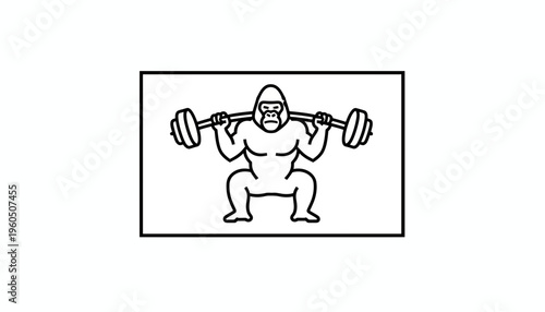 Strong Gorilla Lifting Weights, Fitness and Strength Concept