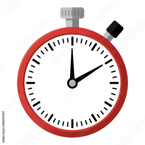 Red Stopwatch 3d Icon with Black Background