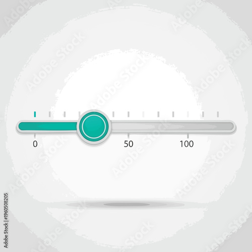 Turquoise slider on grey background, set to 50