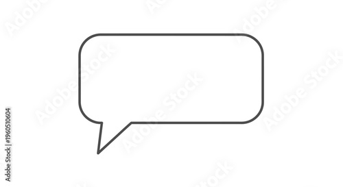 Empty Speech Bubble Icon, Communication Symbol, Message Box, Chat Icon, Blank Text Box