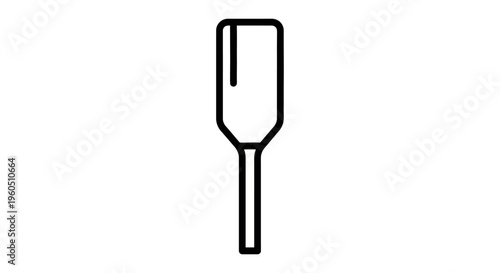 Simple outline icon of a paddle, representing rowing, boating, and water sports.