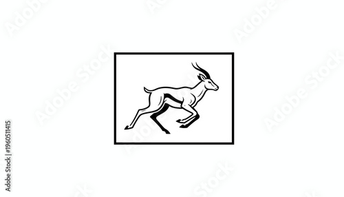 Running Gazelle Silhouette Vector Art