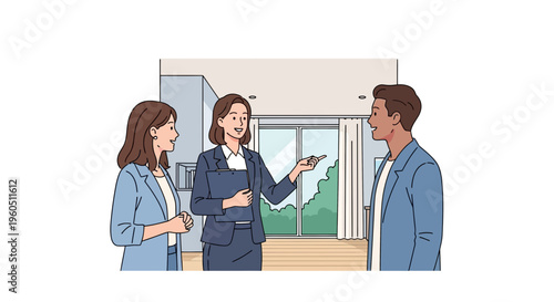 Real Estate Agent Showing House to Couple