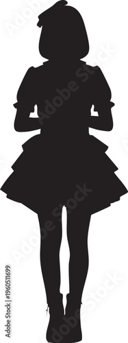 女性のアイドルのシルエットポーズ