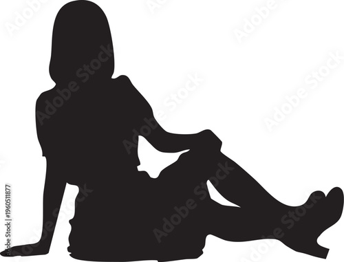 女性のアイドルのシルエットポーズ