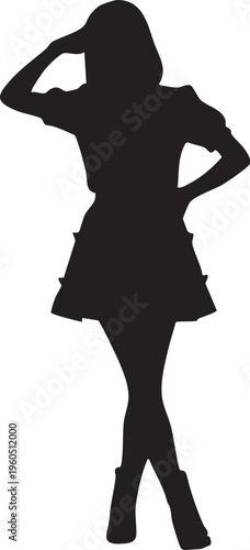 女性のアイドルのシルエットポーズ