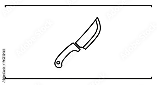 Vector outline icon of a sharp blade kitchen utility tool for culinary or outdoor activities