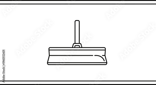 Simple Line Art Icon of a Household Floor Cleaning Squeegee for Domestic Chores and Maintenance