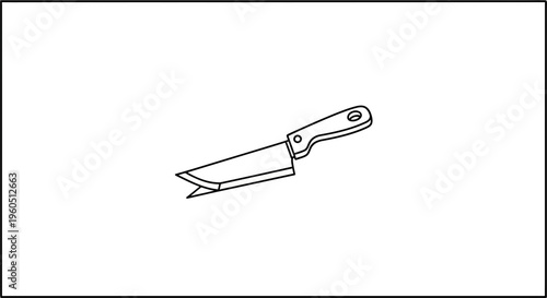 Essential Kitchen Knife Outline Illustration for Culinary Tasks and Food Preparation Artwork