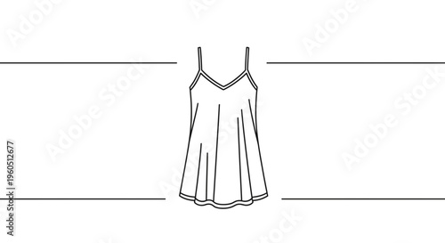 Minimalist line art illustration of a sleeveless camisole top, perfect for fashion designs or