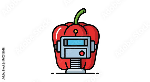 Innovative culinary technology fusion blending vibrant organic produce with advanced mechanical