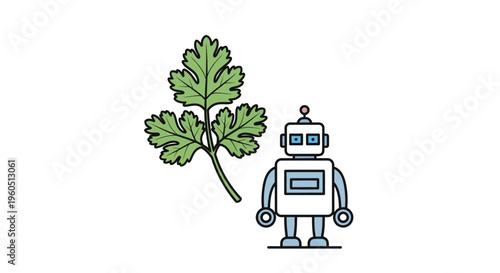 An engaging graphic representation combining natural botanicals with advanced artificial