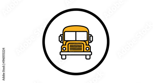 Vibrant yellow school bus icon for educational journeys and student transport services