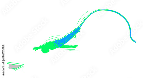 Bungee Jumping Extreme Sport Thrill - Person Leaping Off Platform