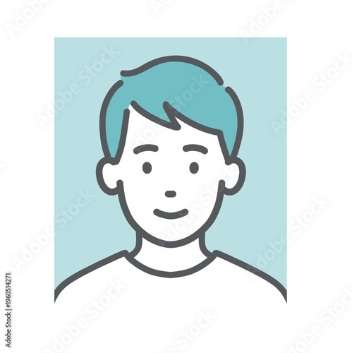 証明写真（顔写真）のイラスト・成人男性（履歴書・本人確認・プロフィール画像）