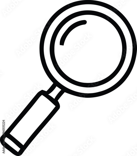 A simple line drawing of a magnifying glass Vector