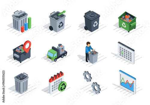 Recycling Icons Set Collection of Symbols for Waste Management and Environmental Sustainability
