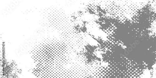 Abstract textured backdrop with a blend of halftone dots and abstract brush strokes creates a unique graphic resource. This modern design evokes a sense of both the digital and the organic.